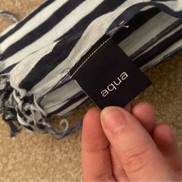 Striped Aqua Pareo / scarf - Picture 4 of 4